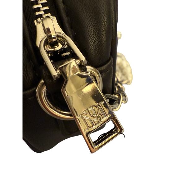 Badgley Michka Black Quilted Vegan Leather Pearl Embellished Chain Crossbody - Picture 6 of 9